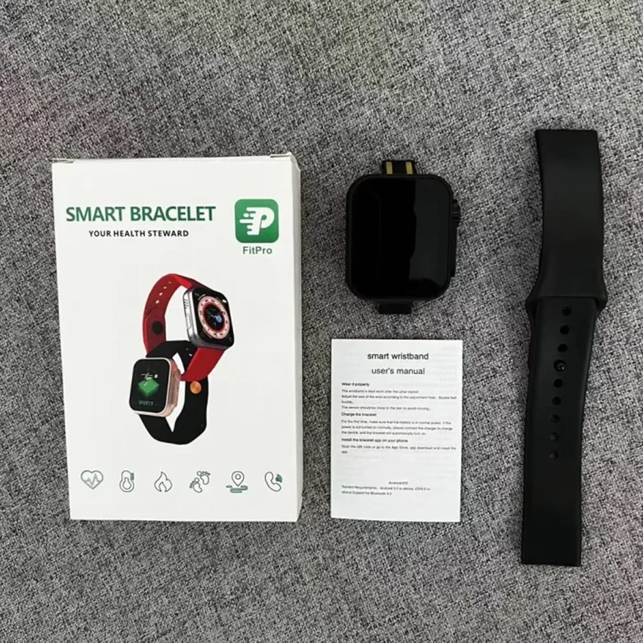 D20 Ultra Fitness Smart Bracelet – Bluetooth Heart Rate & Blood Pressure Monitor (Black)