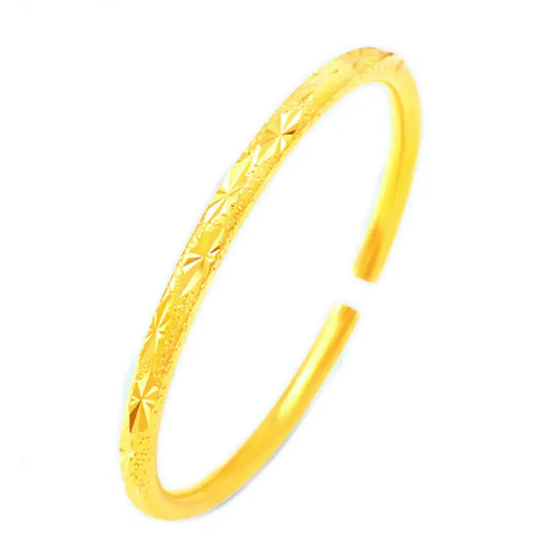 Gold Star Engraved Bracelet for Women