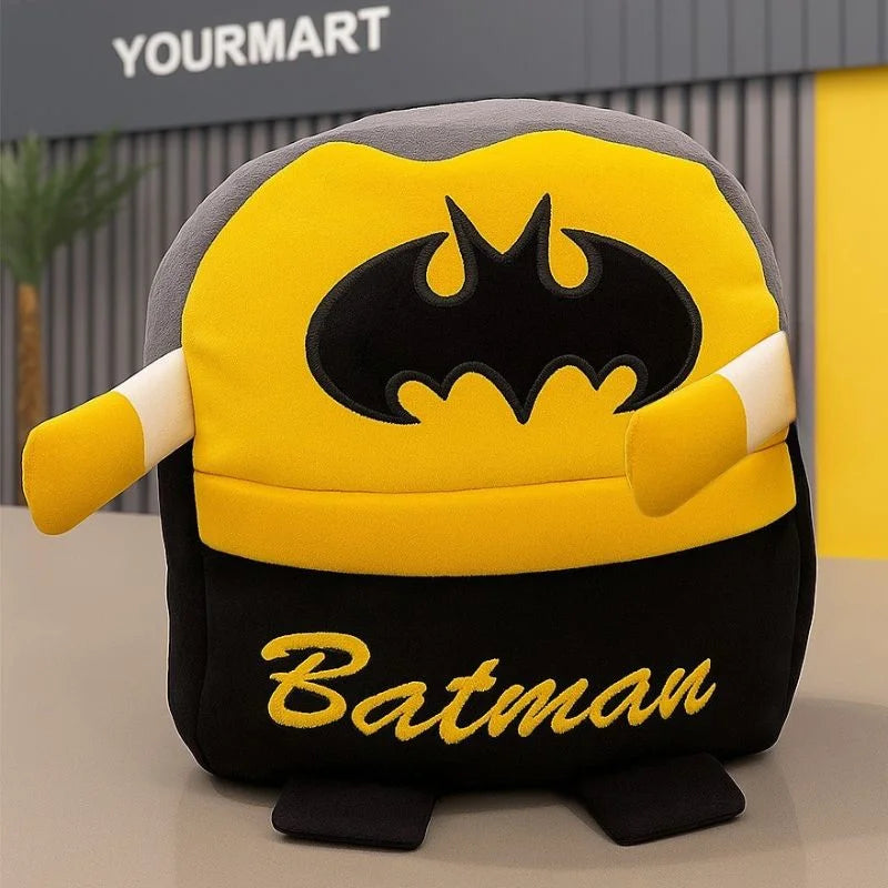 Cute Plush Batman Character Backpack | Stuffed School Bag & Gift for Kids