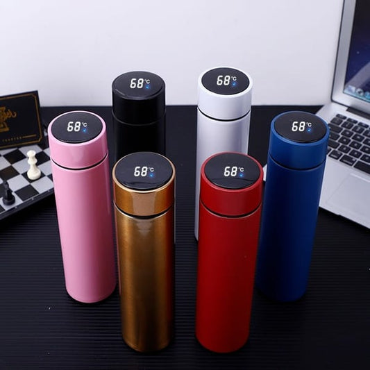 Temperature Display Thermos Water Bottle 500ML Stainless Steel Insulated Hot and Cold Flask with LED Display (Random Colors)