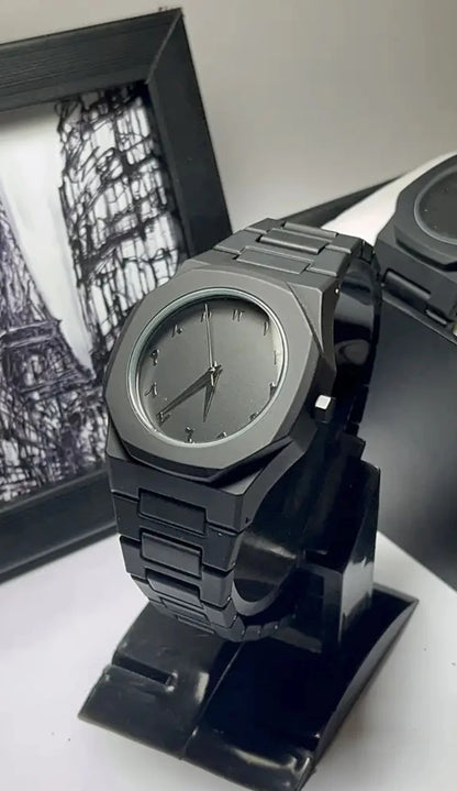 Full BLACK AURA Quartz Watch – Lightweight Design, , Premium Quality & Finish - Best Quality Analog Watch For Boys - Watch For Men | Full Black Color Watch - With Black Box