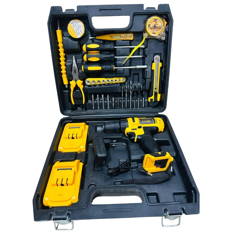 Dunlandi 24V Cordless Drill Machine Set | 2 Batteries & Complete DIY Tool Kit