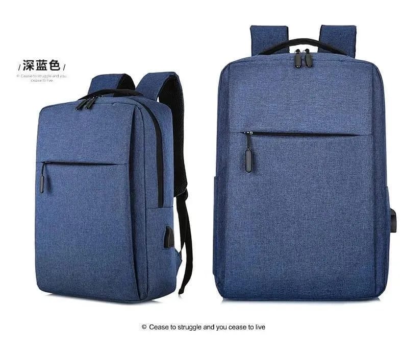 New Stylish Best Quality Laptop Bag With USB Charging Port OIWAS BP078 Expandable Large Capacity Canvas Backpack - Black
