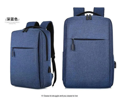 New Stylish Best Quality Laptop Bag With USB Charging Port OIWAS BP078 Expandable Large Capacity Canvas Backpack - Black