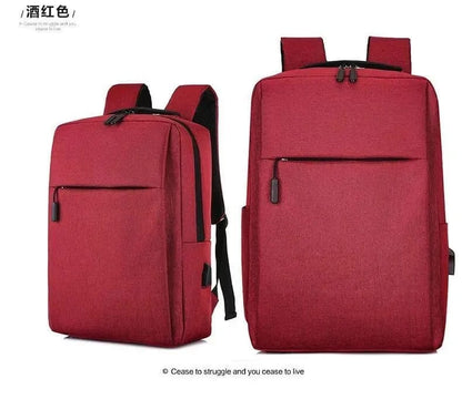 New Stylish Best Quality Laptop Bag With USB Charging Port OIWAS BP078 Expandable Large Capacity Canvas Backpack - Black