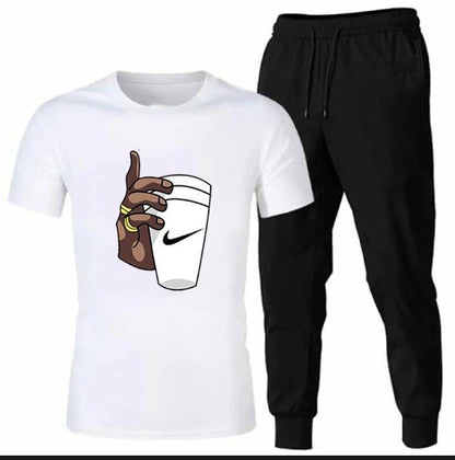 Premium Micro Men’s Tracksuit Cup Hand Print – Comfortable Sportswear | Gym & Workout Suit - Extra Large, Red