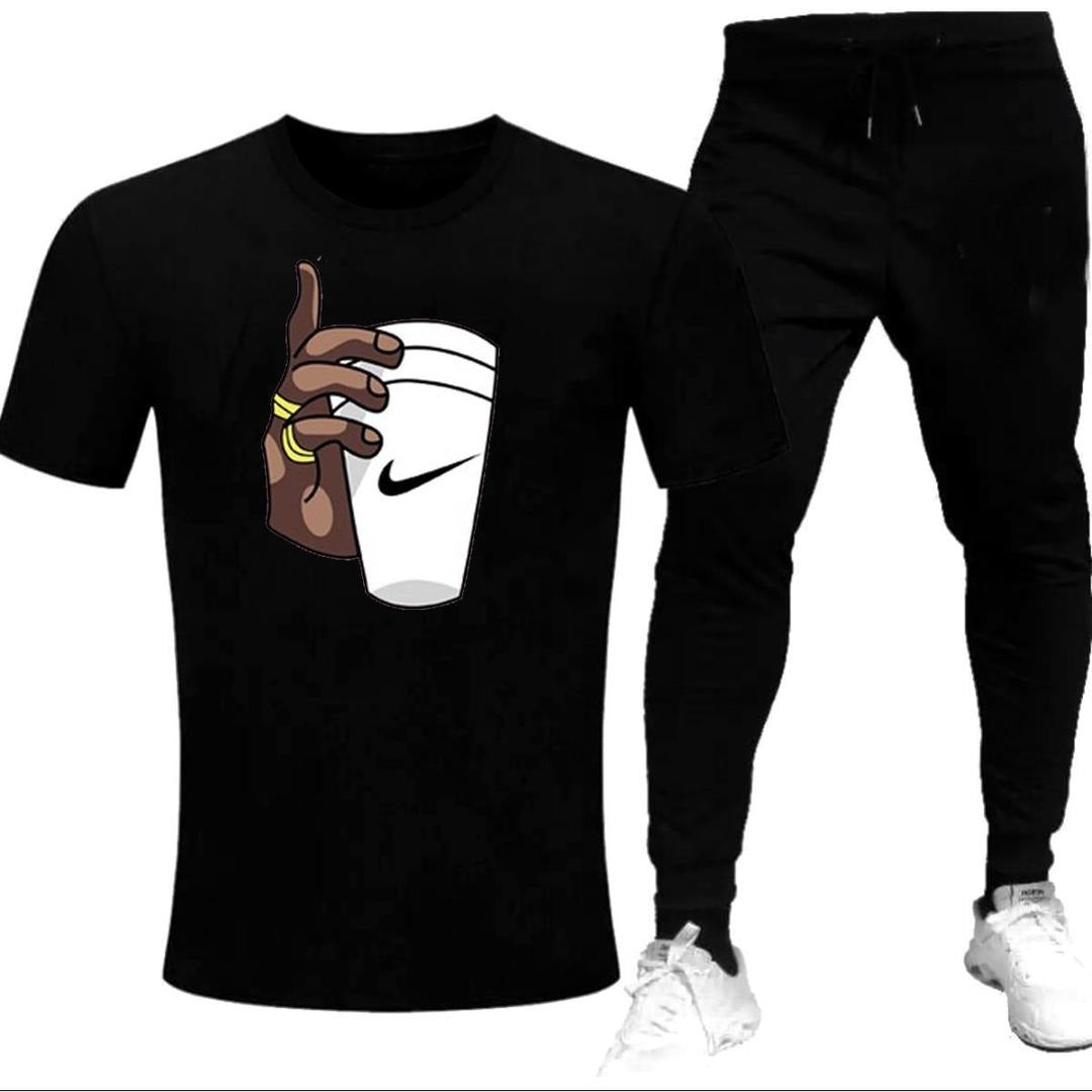 Premium Micro Men’s Tracksuit Cup Hand Print – Comfortable Sportswear | Gym & Workout Suit - Extra Large, Red
