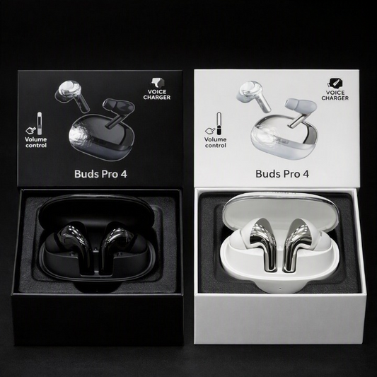 Buds Pro 4 Wireless Bluetooth Earbuds with Volume Control & Voice Changer – Random Color