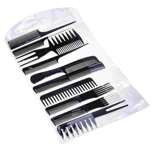 10 Pcs Professional Hair Styling Comb Set | Barber, Salon & Personal Grooming Combs Kit