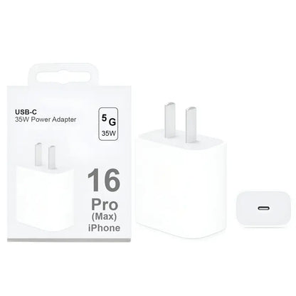 35W USB-C to USB-C PD 3-Pin Power Adapter for iPhone, Fast Charging Wall Charger for Compatible Devices