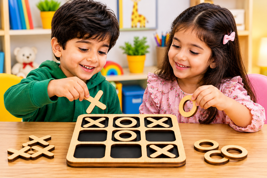Wooden Tic Tac Toe Game - Educational Toy - Toys For kids and adult