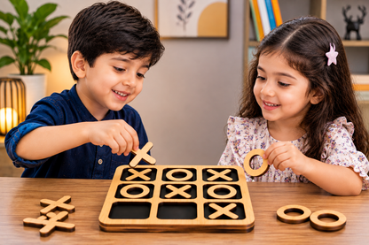 Wooden Tic Tac Toe Game - Educational Toy - Toys For kids and adult