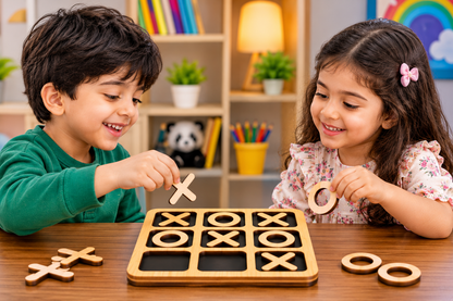 Wooden Tic Tac Toe Game - Educational Toy - Toys For kids and adult