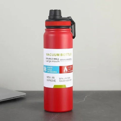 Stainless Steel Nozzle Vacuum Water Bottle - Drinkware Accessory Designed For Liquid Hydration And Daily Travel Routine - 800ml, Black