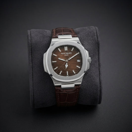 Patek Philippe Inspired Leather Strap Watch - Timepiece Accessory Designed For Wrist Timekeeping And Daily Fashion Routine - black strap