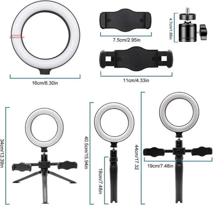 Multi Position Ring Light Dual Mobile Clip Ring Light, Live Broadcasting Bracket Fill Selfie Ring Light Phone Clamp Fill Lights Supplies Stabilizer Clip Phone Bracket