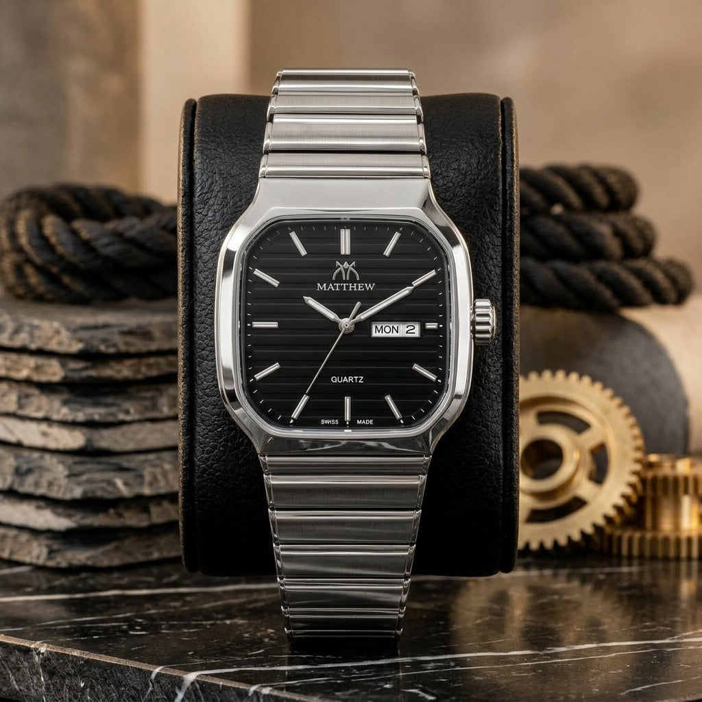 Elegant Men’s Wristwatch – Stylish Classic Design, Premium Look, Comfortable Everyday Wear, Fashionable Casual & Formal Watch for Men - Black