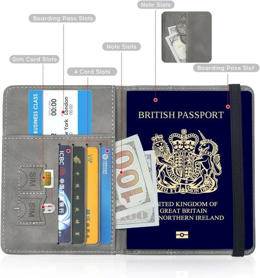 Passport Travel Wallet Organizer Durable Secure Multi Compartment Design For Passports Cards Money And Travel Essentials | Random Colour