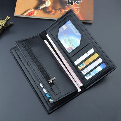 LB-523 WAGLOK Trifold Long Wallet – 14 Card Slots, Zipper Pocket - Black