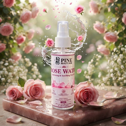 Premium Rose Water Face Mist – Natural Skin Toner & Refreshing Makeup Setting Spray | 120ml