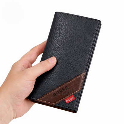 LB-521 – Elite Long Trifold Wallet | Premium Everyday Carry - Black