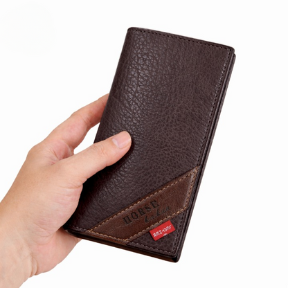 LB-521 – Elite Long Trifold Wallet | Premium Everyday Carry - Black