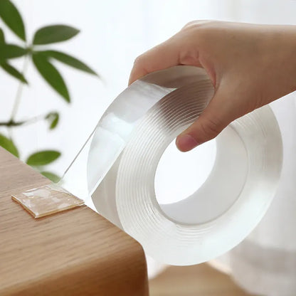 3 Meter - Transparent Strong Double Sided Nano Tape Heavy Duty Traceless Washable Reusable Adhesive Tape For Home Office And Wall Mounting
