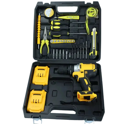 Dunlandi 24V Cordless Drill Machine Set | 2 Batteries & Complete DIY Tool Kit