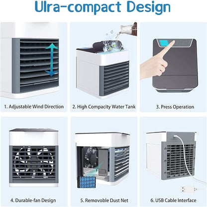 Arctic Air Ultra 3-in-1 Mini USB Portable Air Cooler | Personal Evaporative AC with LED Night Light for Home Office Travel
