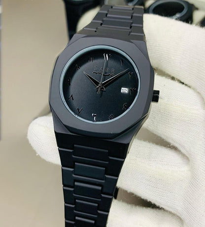 Full BLACK AURA Quartz Watch – Lightweight Design, , Premium Quality & Finish - Best Quality Analog Watch For Boys - Watch For Men | Full Black Color Watch - With Black Box