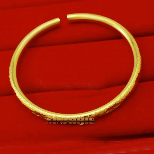 Gold Star Engraved Bracelet for Women