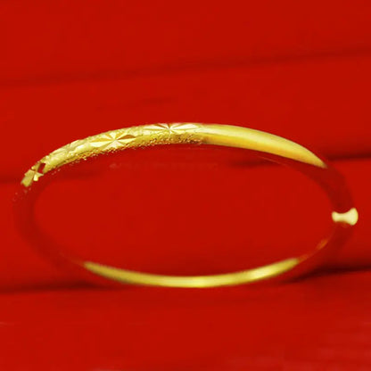 Gold Star Engraved Bracelet for Women