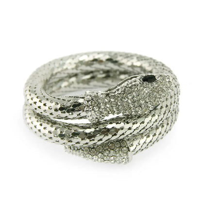 Multi Layered Snake Bracelet Gold Plated Diamond Embellished