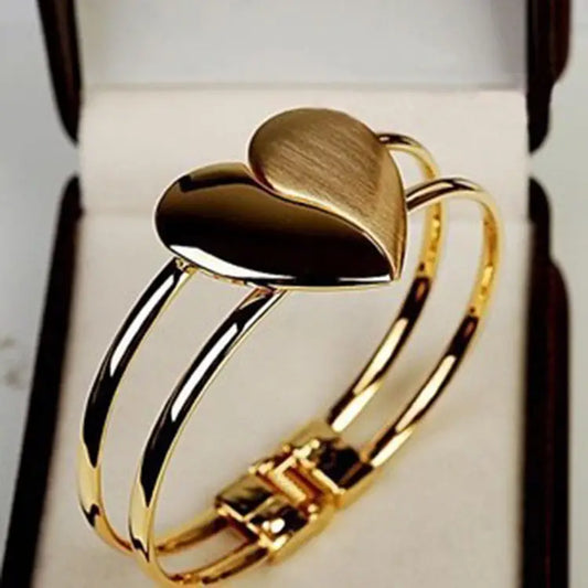 Double Heart Gold Bracelet for Women