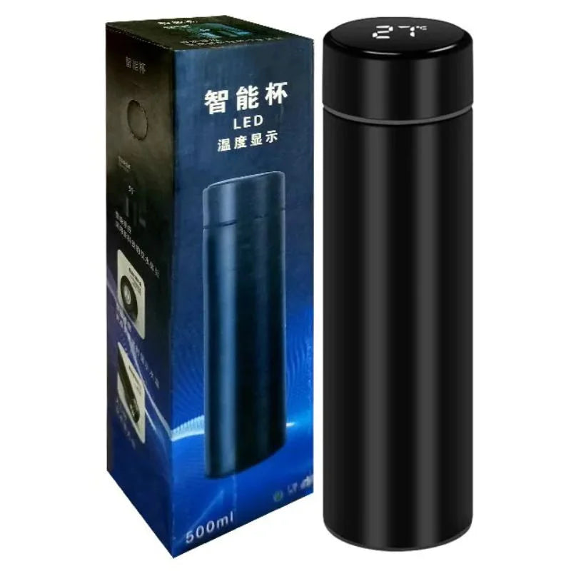Temperature Display Thermos Water Bottle 500ML Stainless Steel Insulated Hot and Cold Flask with LED Display (Random Colors)