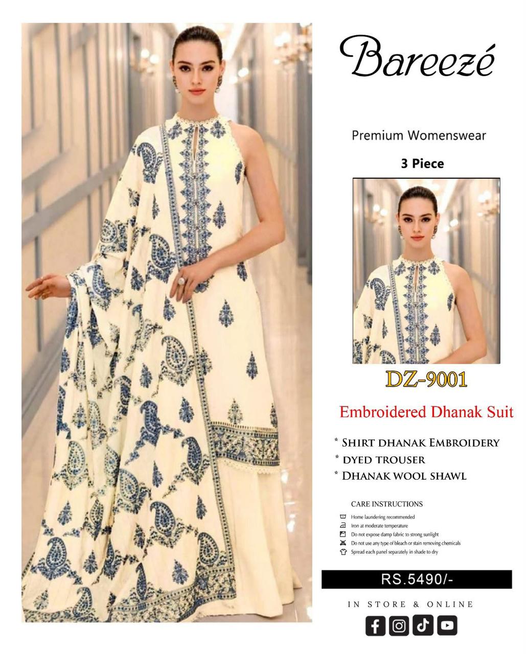 Bareeze 9001 9071 Best Quality Dhanak