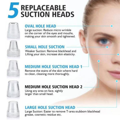 Blackhead Suction Remover Portable Pore Cleaner with LED Display and Multiple Suction Levels