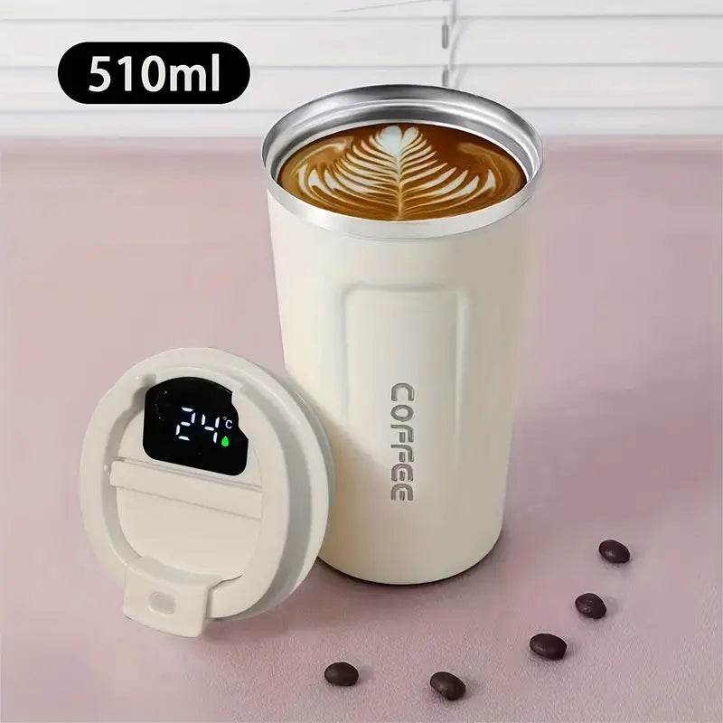 Smart Temperature Coffee Mug | 17oz Insulated Stainless Steel Travel Mug with Leakproof Lid