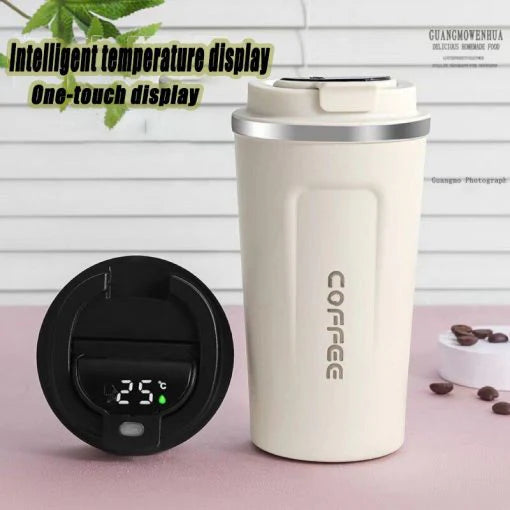 Smart Temperature Coffee Mug | 17oz Insulated Stainless Steel Travel Mug with Leakproof Lid