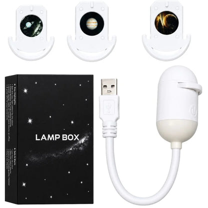 Galaxy Starry Sky Lamp Box | 2-in-1 Projector Night Light with 3  Projection Lenses | Built-in Night Light